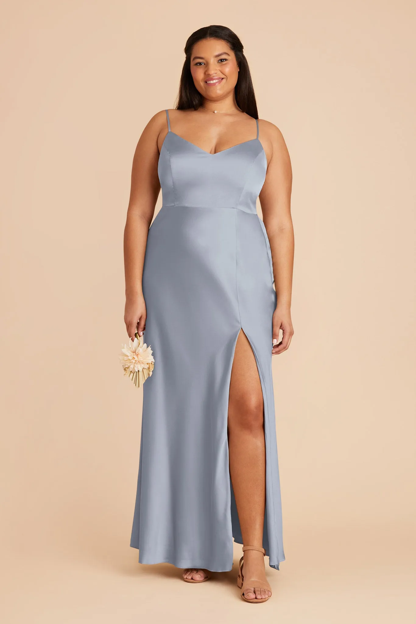 Jay Matte Satin Dress - Dusty Blue sold by Birdy Grey product image thumbnail 2