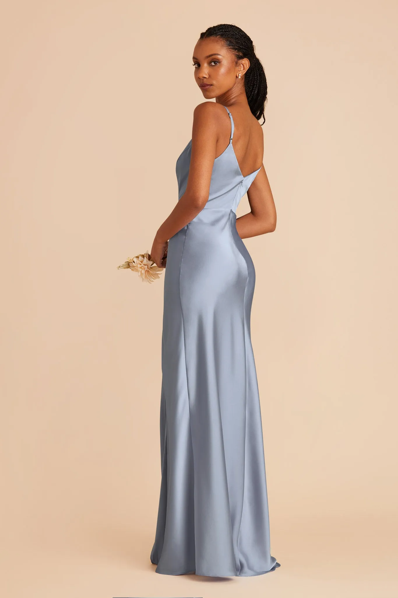 Jay Matte Satin Dress - Dusty Blue sold by Birdy Grey product image thumbnail 5