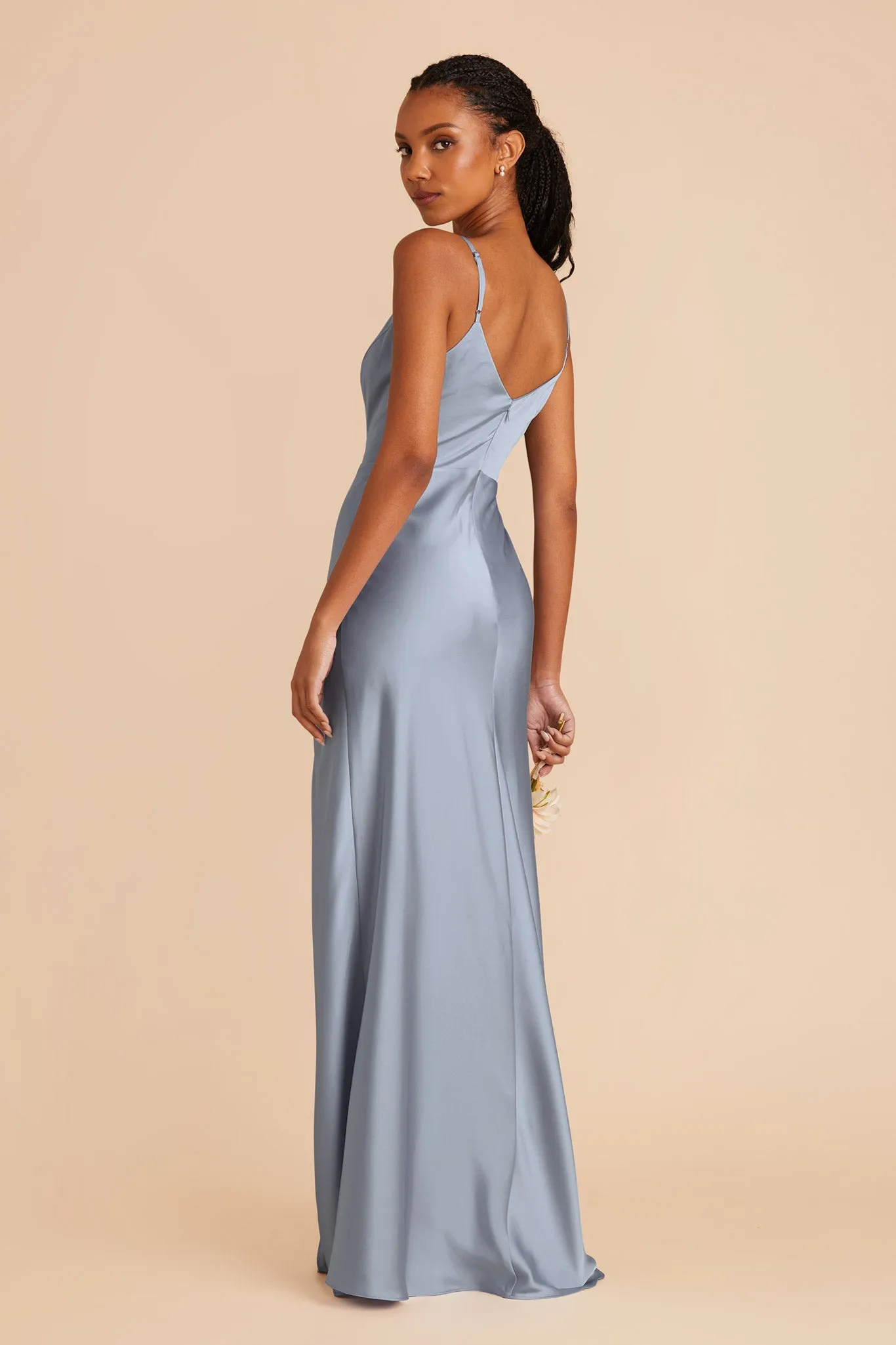 Jay Matte Satin Dress - Dusty Blue sold by Birdy Grey product image thumbnail 4