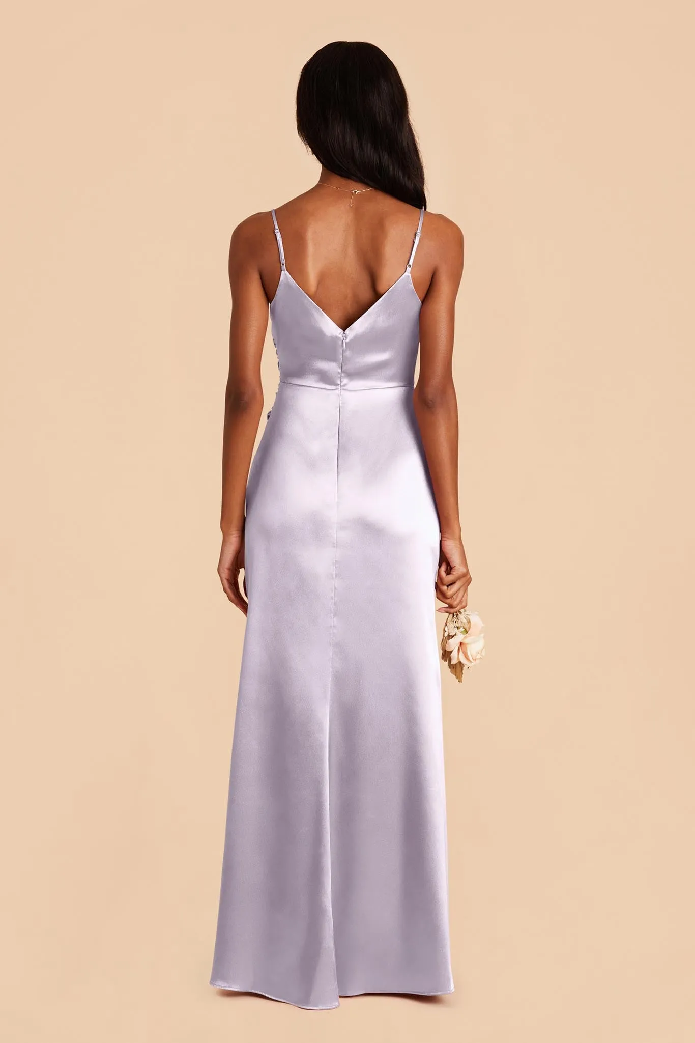 Catherine Shiny Satin Dress - Dusty Lilac sold by Birdy Grey product image thumbnail 4