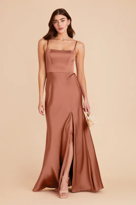 Mai Matte Satin Dress - Desert Rose sold by Birdy Grey
