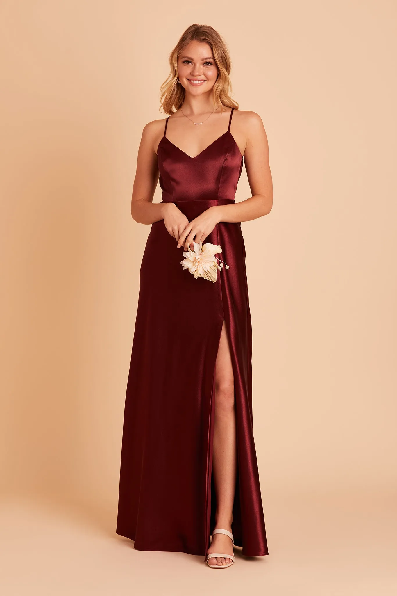 Jay Shiny Satin Dress - Cabernet sold by Birdy Grey product image thumbnail 4