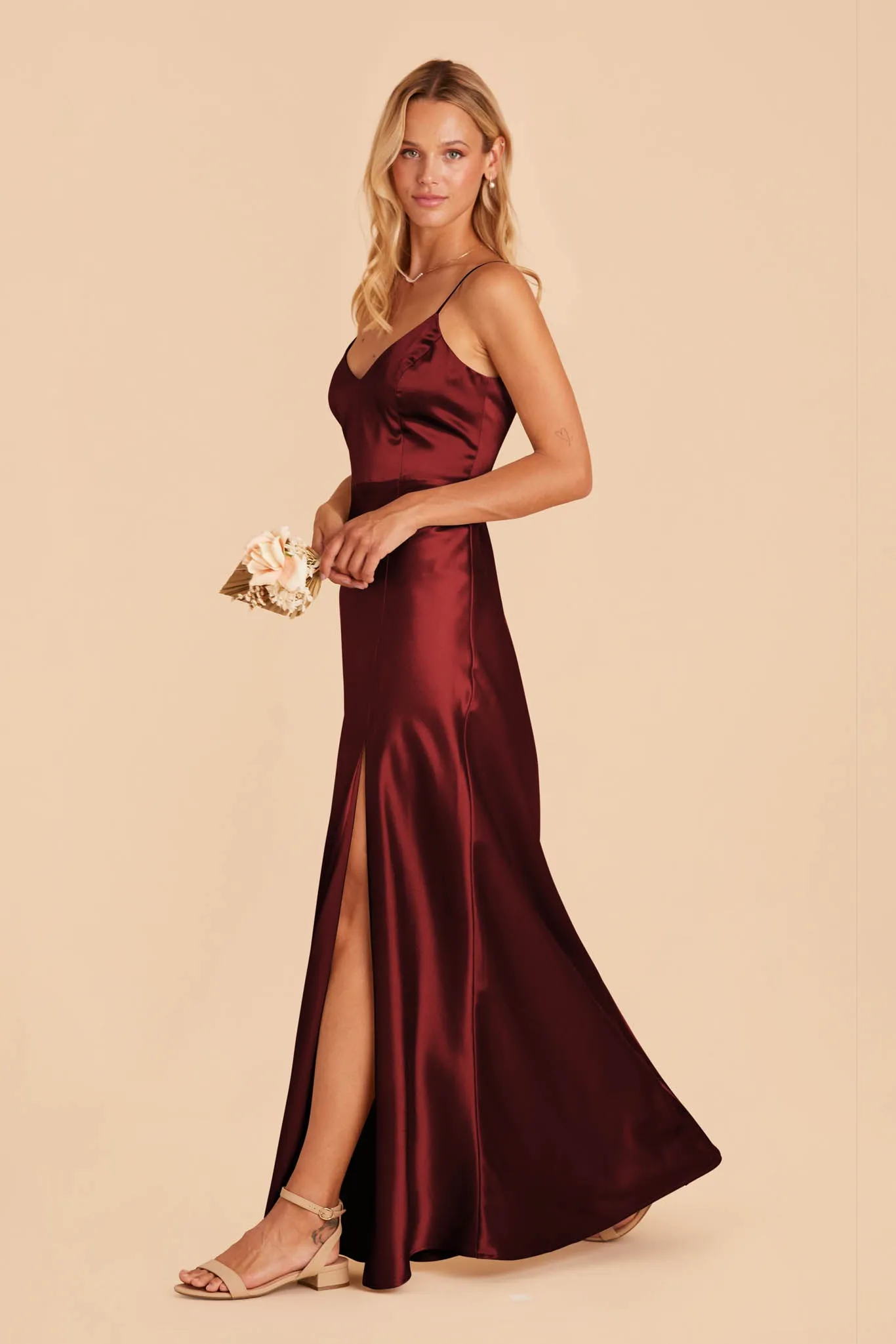 Jay Shiny Satin Dress - Cabernet sold by Birdy Grey product image thumbnail 5