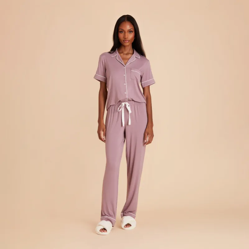 Jonny Short Sleeve and Pant Set - Mauve sold by Birdy Grey