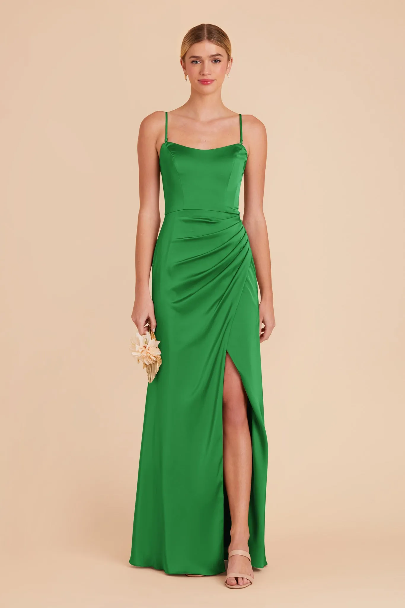 Anne Matte Satin Dress - Kelly Green sold by Birdy Grey product image thumbnail 3