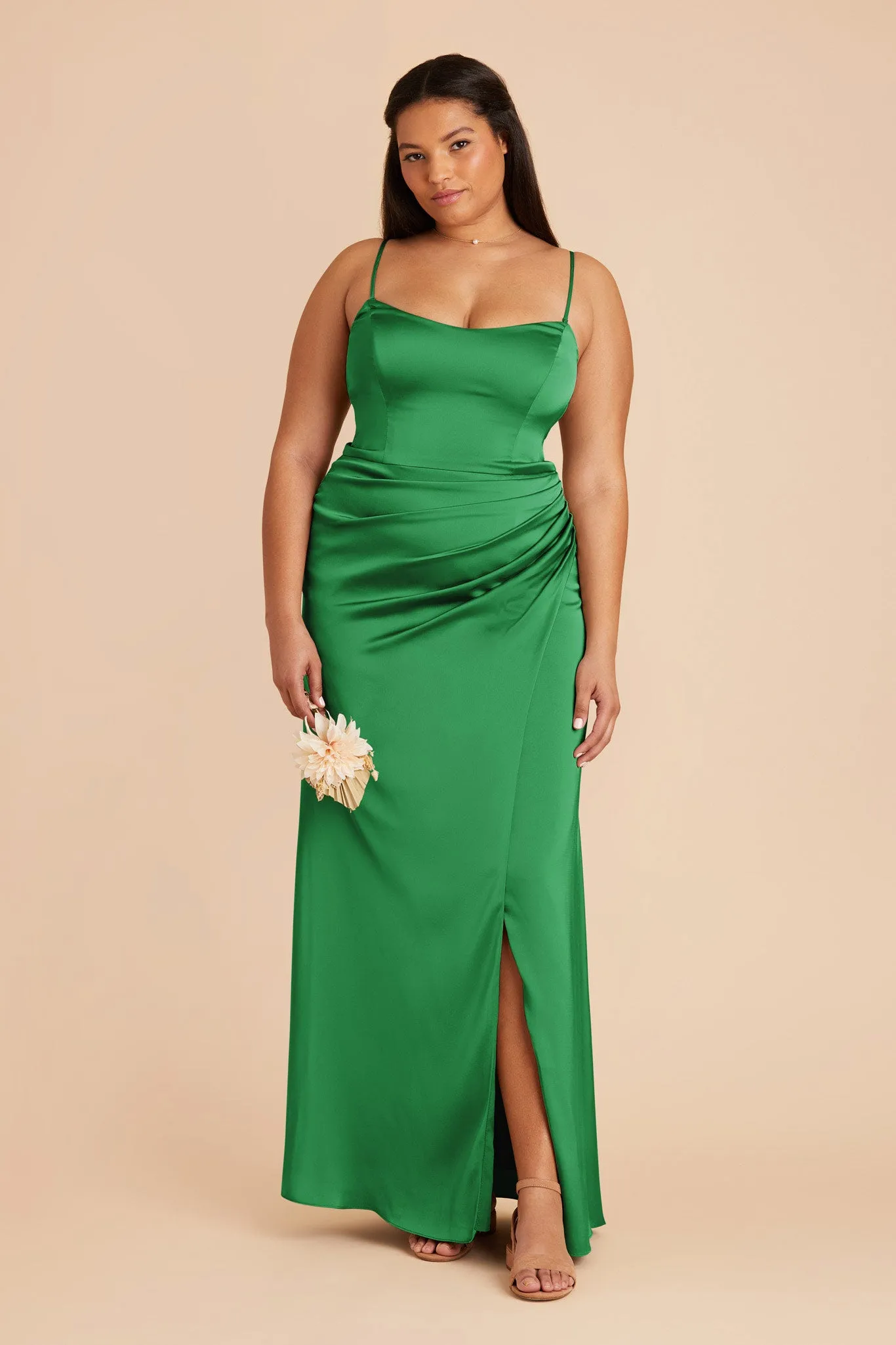 Anne Matte Satin Dress - Kelly Green sold by Birdy Grey product image thumbnail 2