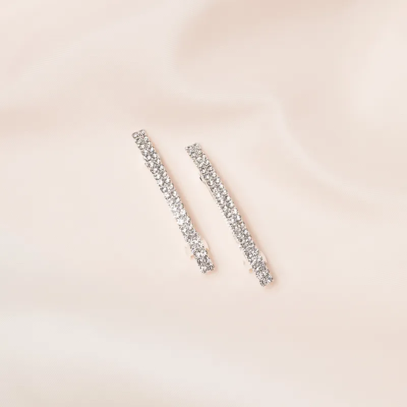 Sydney Crystal Bar Hair Clips sold by Birdy Grey
