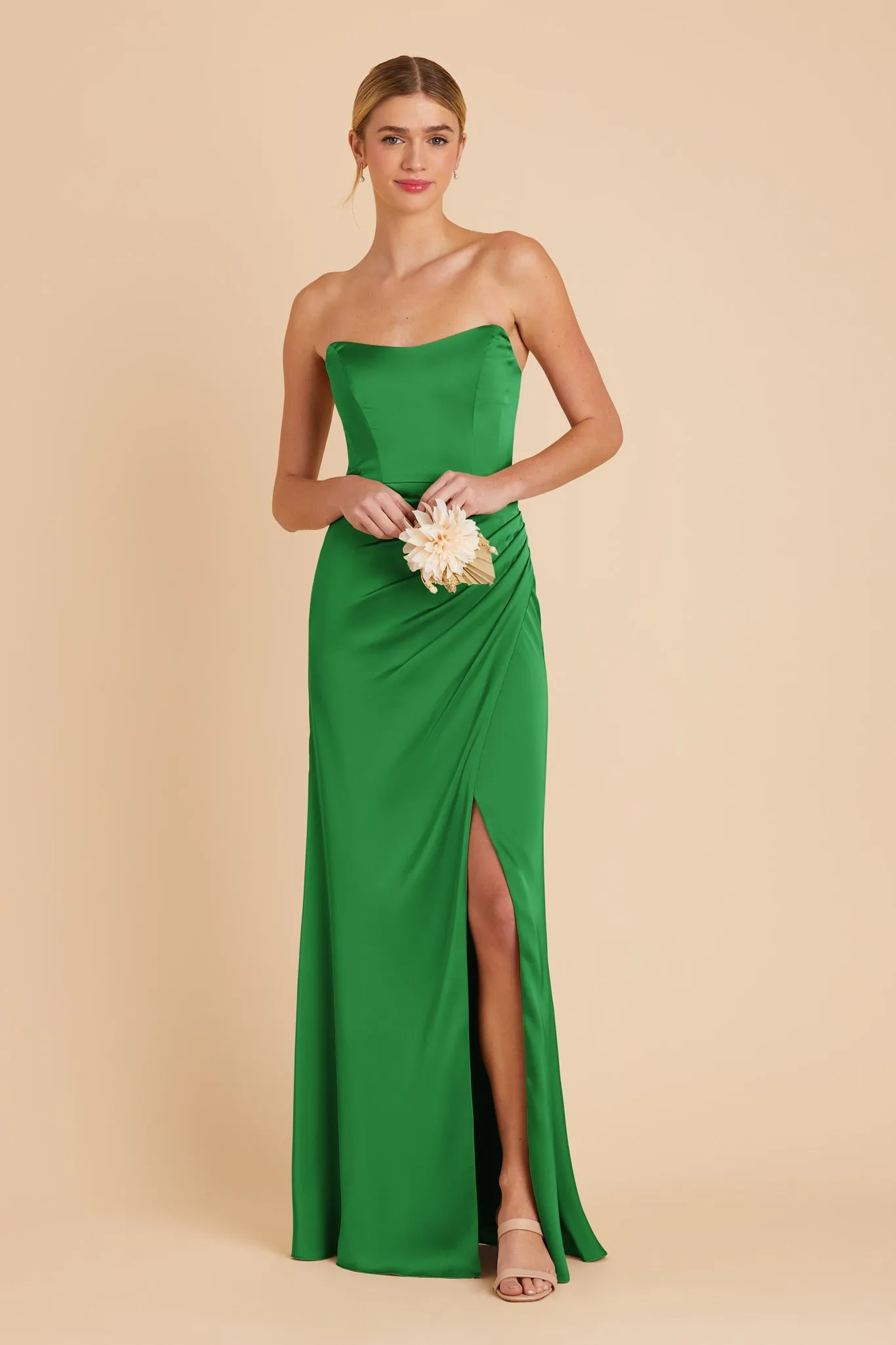 Anne Matte Satin Dress - Kelly Green sold by Birdy Grey product image thumbnail 5