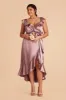 James Shiny Satin Midi Dress - Dark Mauve sold by Birdy Grey