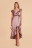 James Shiny Satin Midi Dress - Dark Mauve sold by Birdy Grey