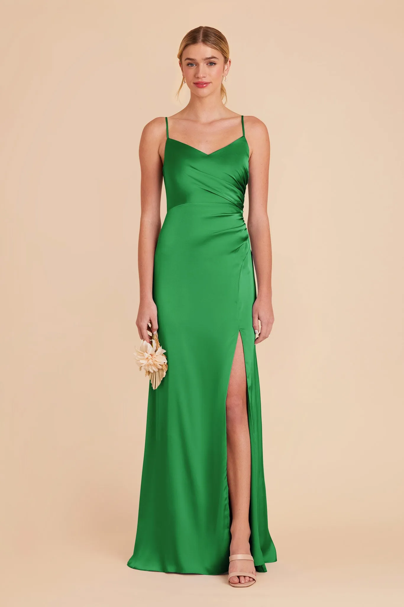 Catherine Matte Satin Dress - Kelly Green sold by Birdy Grey