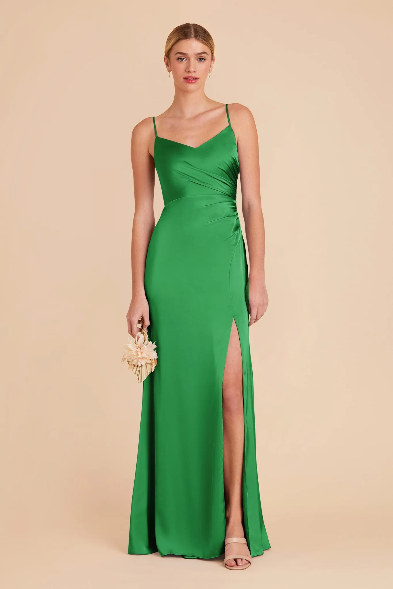 Catherine Matte Satin Dress - Kelly Green sold by Birdy Grey product image thumbnail 3