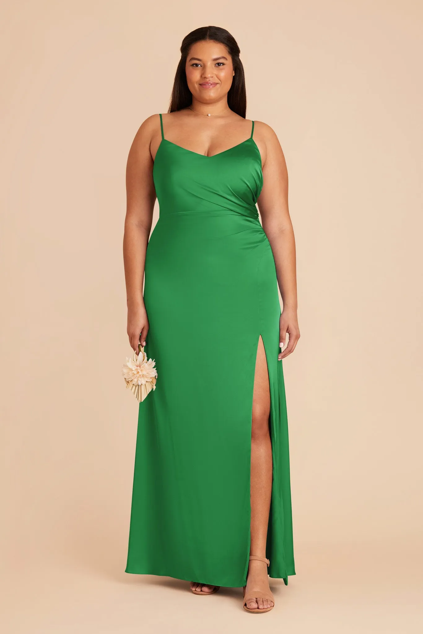 Catherine Matte Satin Dress - Kelly Green sold by Birdy Grey product image thumbnail 2