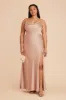 Lisa Long Matte Satin Dress - Rose Gold sold by Birdy Grey