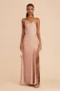 Lisa Long Matte Satin Dress - Rose Gold sold by Birdy Grey
