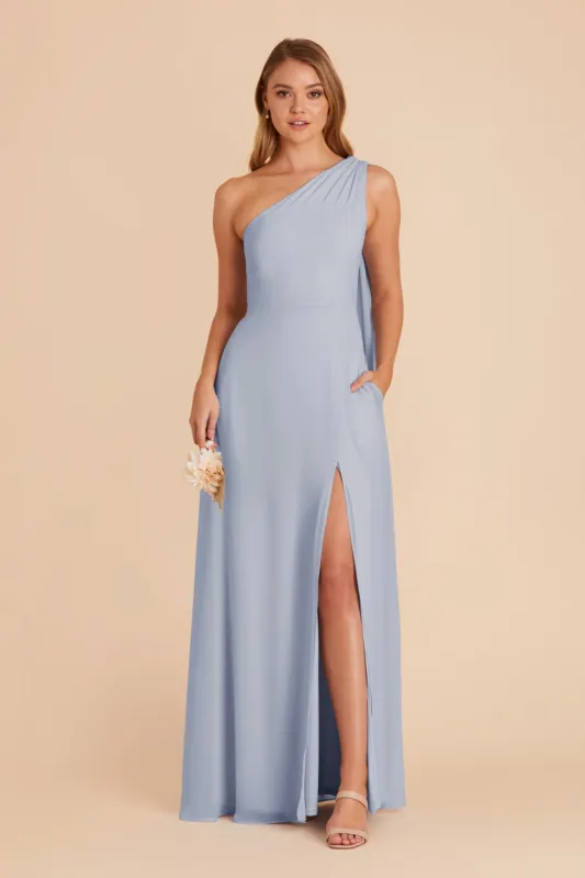 Melissa Chiffon Dress - Dusty Blue sold by Birdy Grey