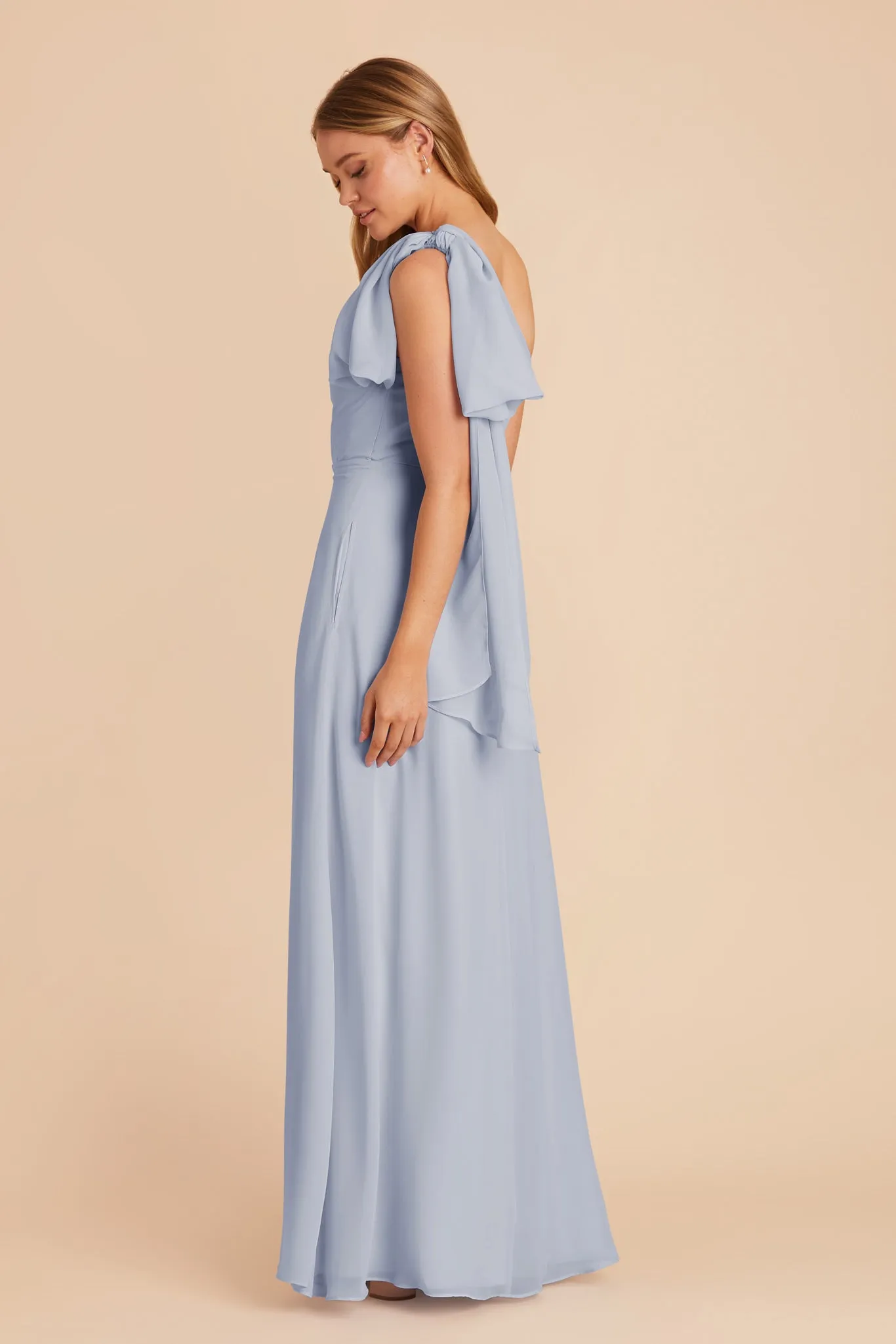 Melissa Chiffon Dress - Dusty Blue sold by Birdy Grey product image thumbnail 5