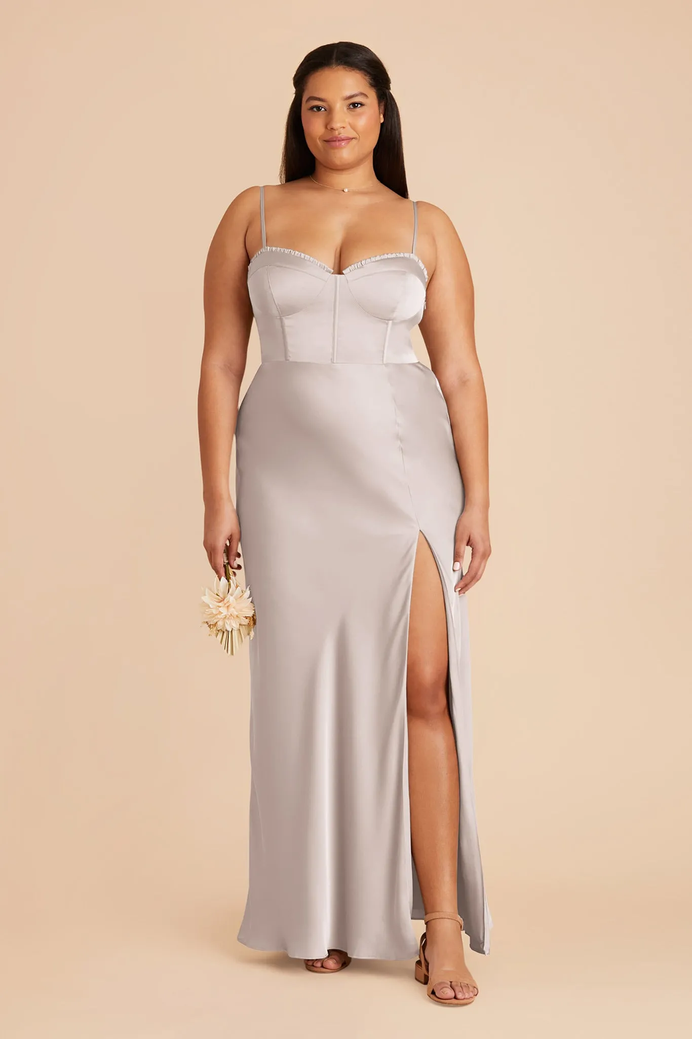Jessica Matte Satin Dress - Platinum sold by Birdy Grey product image thumbnail 2