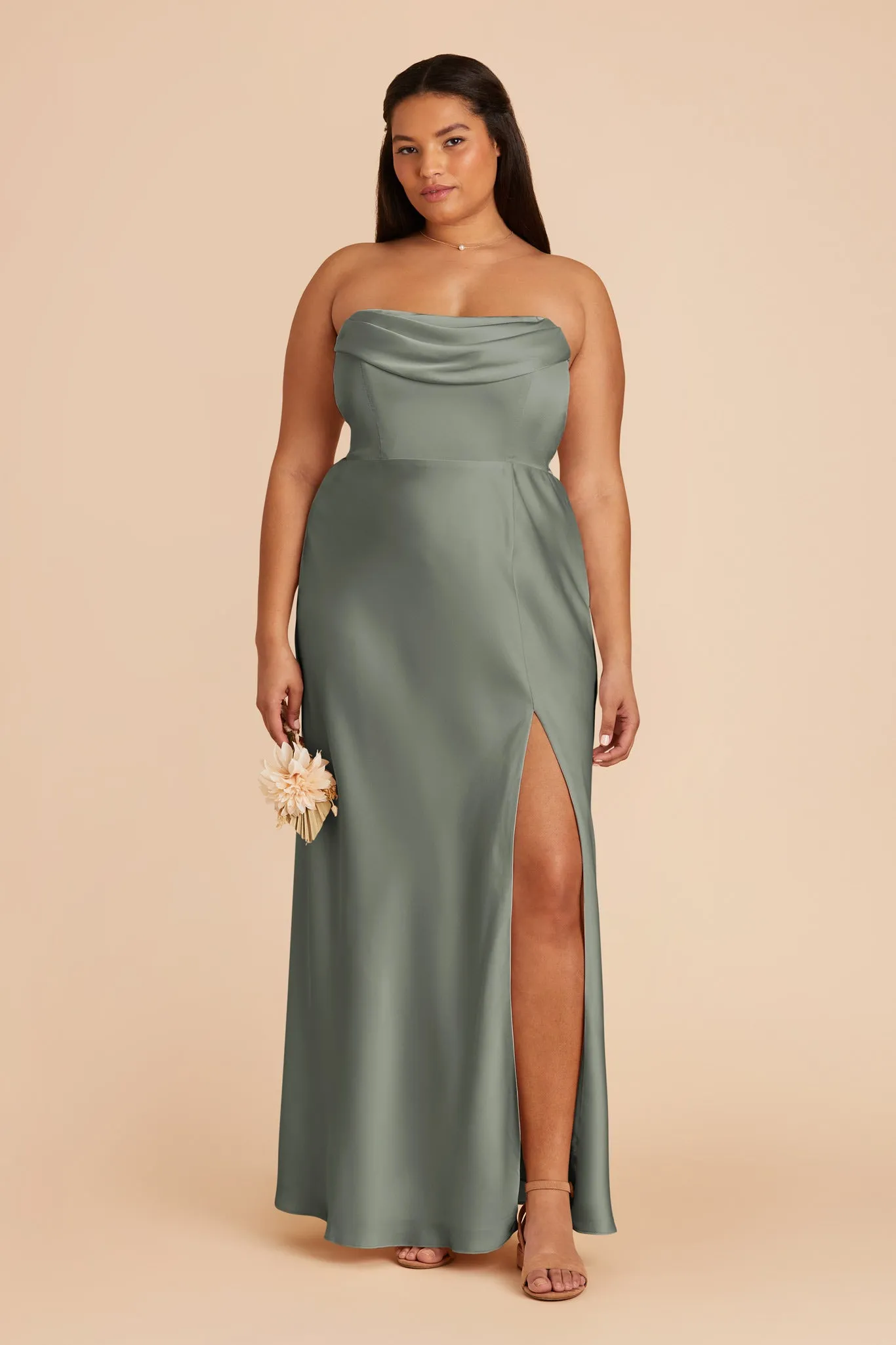 Mia Matte Satin Convertible Dress - Sea Glass sold by Birdy Grey product image thumbnail 2