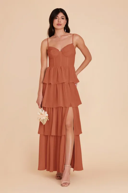 Lola Chiffon Dress - Terracotta sold by Birdy Grey