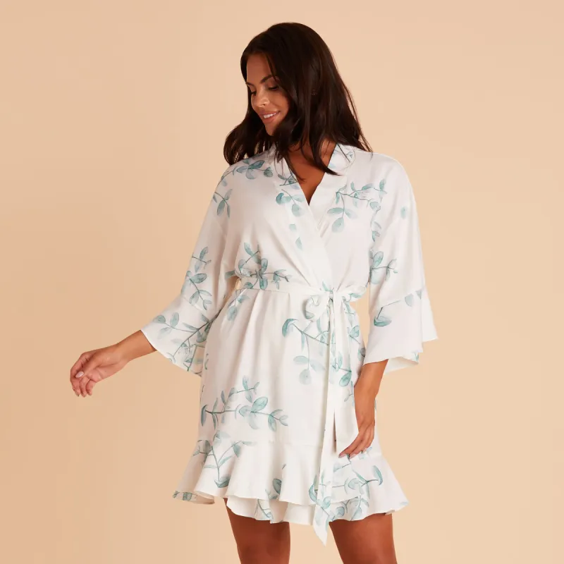 Kenny Floral Ruffle Robe - Sage Eucalyptus sold by Birdy Grey
