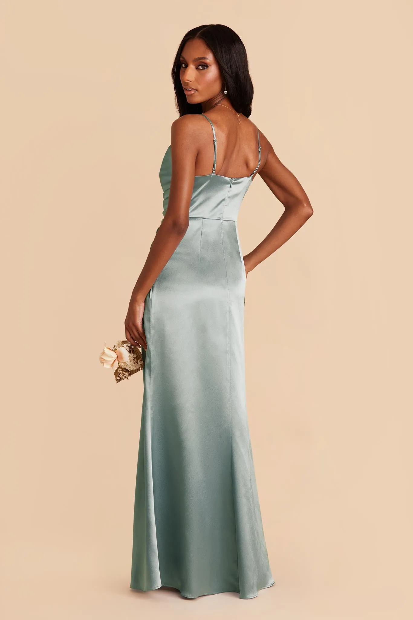 Lydia Shiny Satin Dress - Sea Glass sold by Birdy Grey product image thumbnail 5