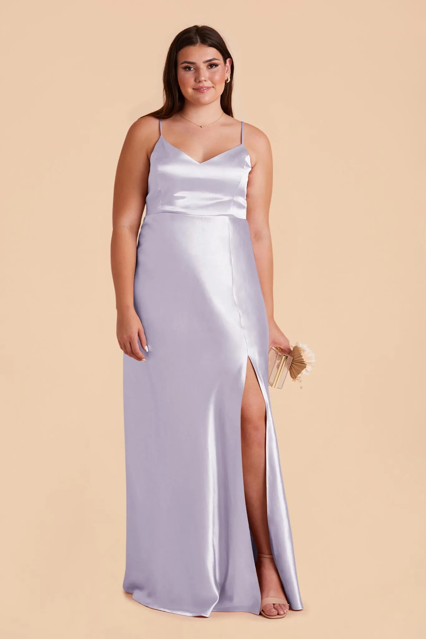 Jay Shiny Satin Dress - Dusty Lilac sold by Birdy Grey product image thumbnail 3