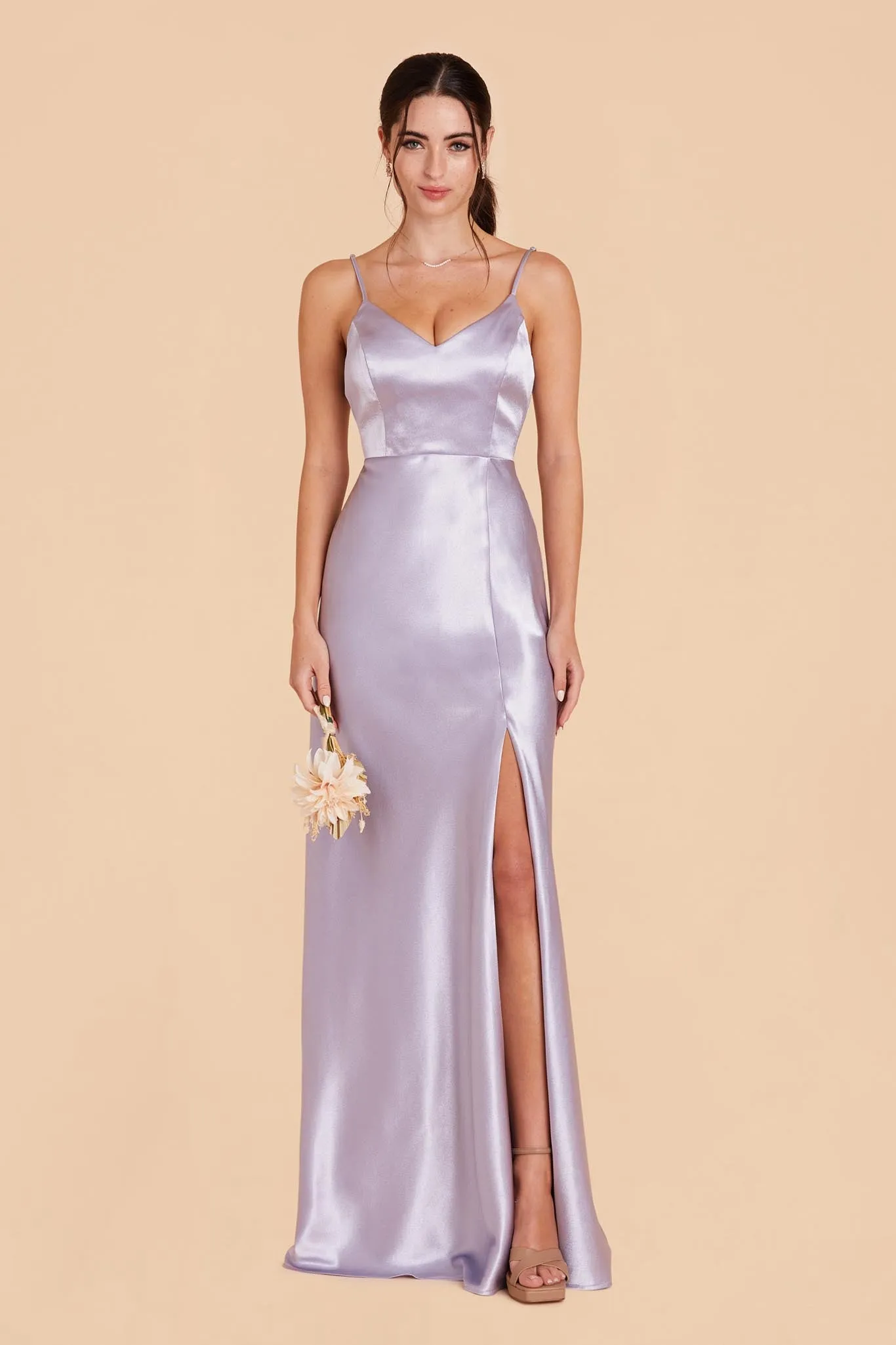 Jay Shiny Satin Dress - Dusty Lilac sold by Birdy Grey product image thumbnail 5