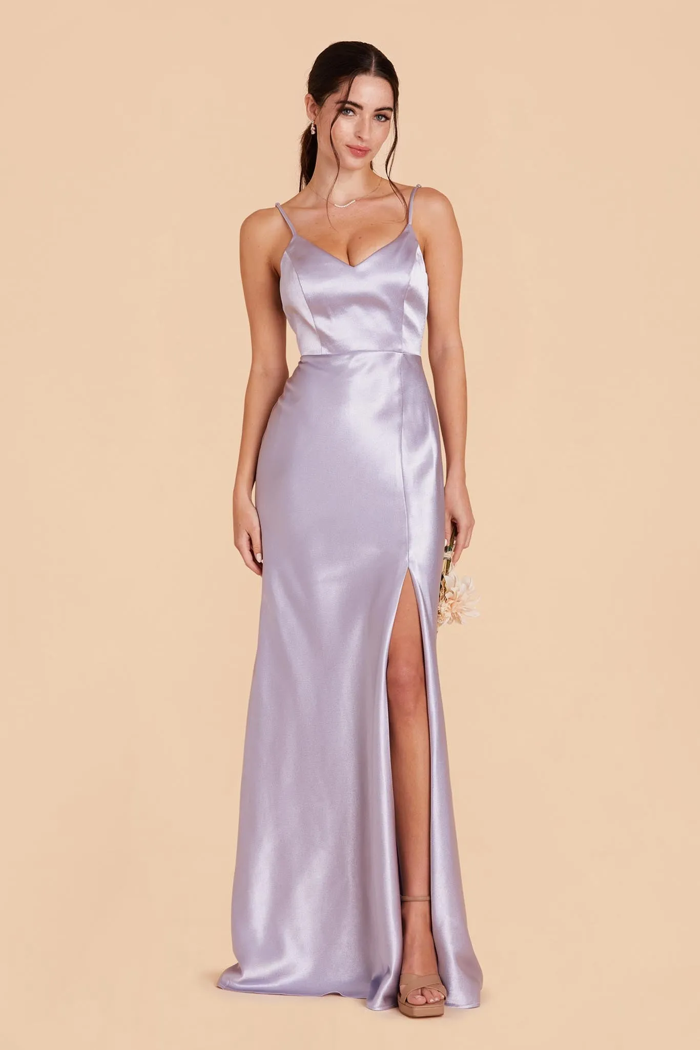 Jay Shiny Satin Dress - Dusty Lilac sold by Birdy Grey product image thumbnail 4
