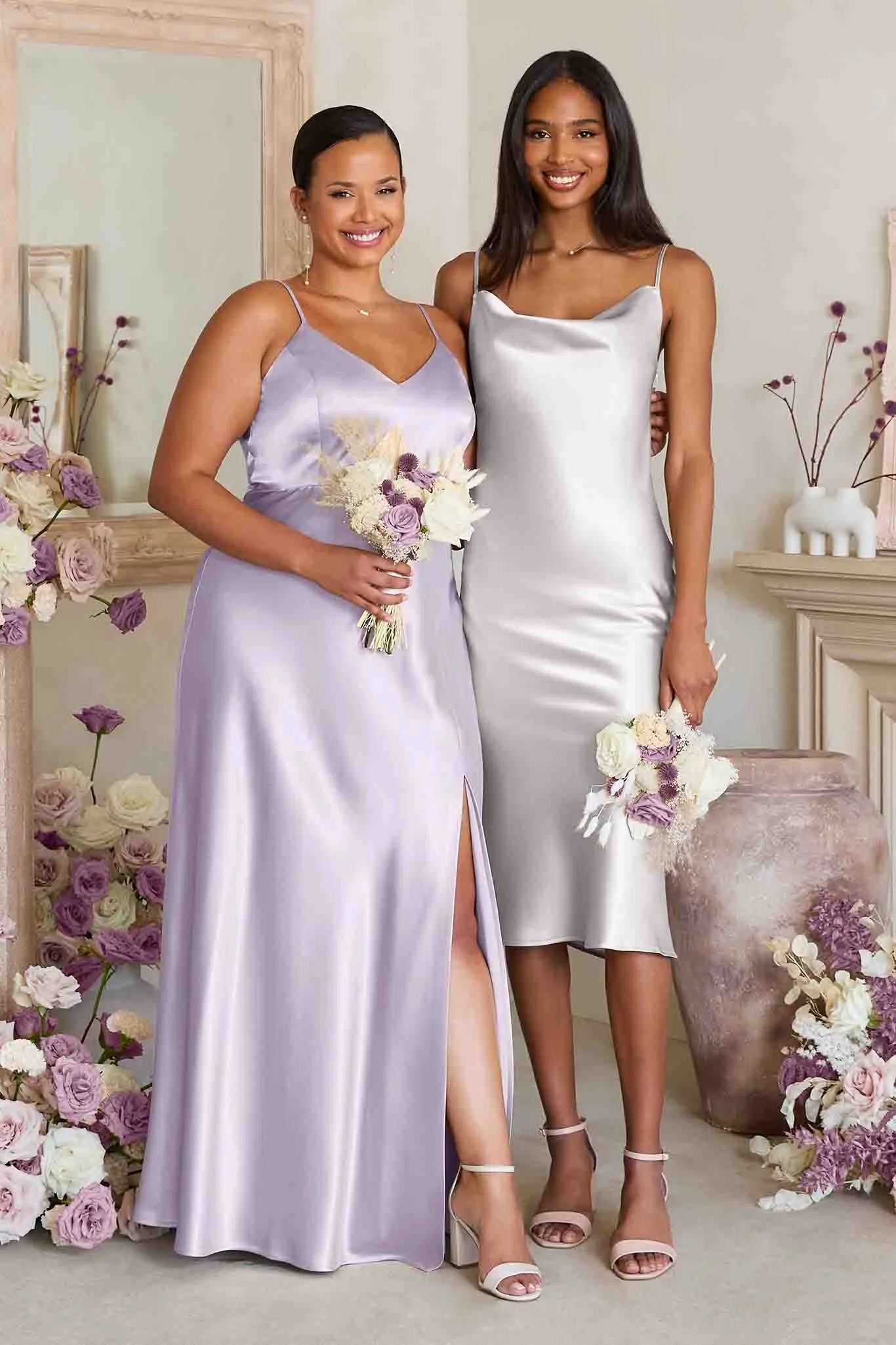 Jay Shiny Satin Dress - Dusty Lilac sold by Birdy Grey product image thumbnail 2