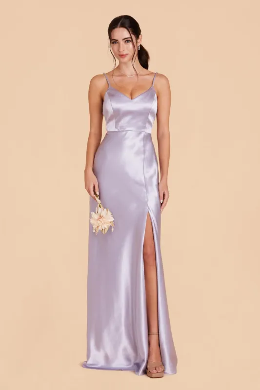 Jay Shiny Satin Dress - Dusty Lilac sold by Birdy Grey