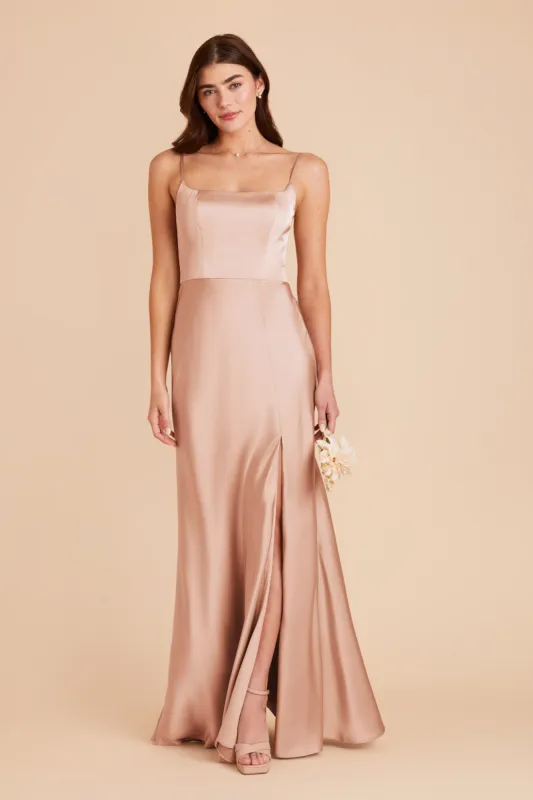 Mai Matte Satin Dress - Rose Gold sold by Birdy Grey