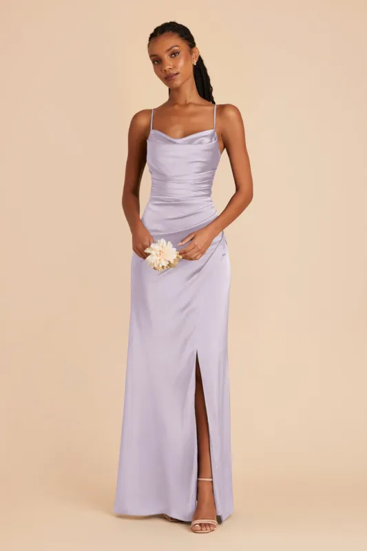 Lydia Matte Satin Dress - Dusty Lilac sold by Birdy Grey