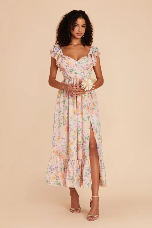 Michelle Chiffon Dress - Botanical Blooms sold by Birdy Grey