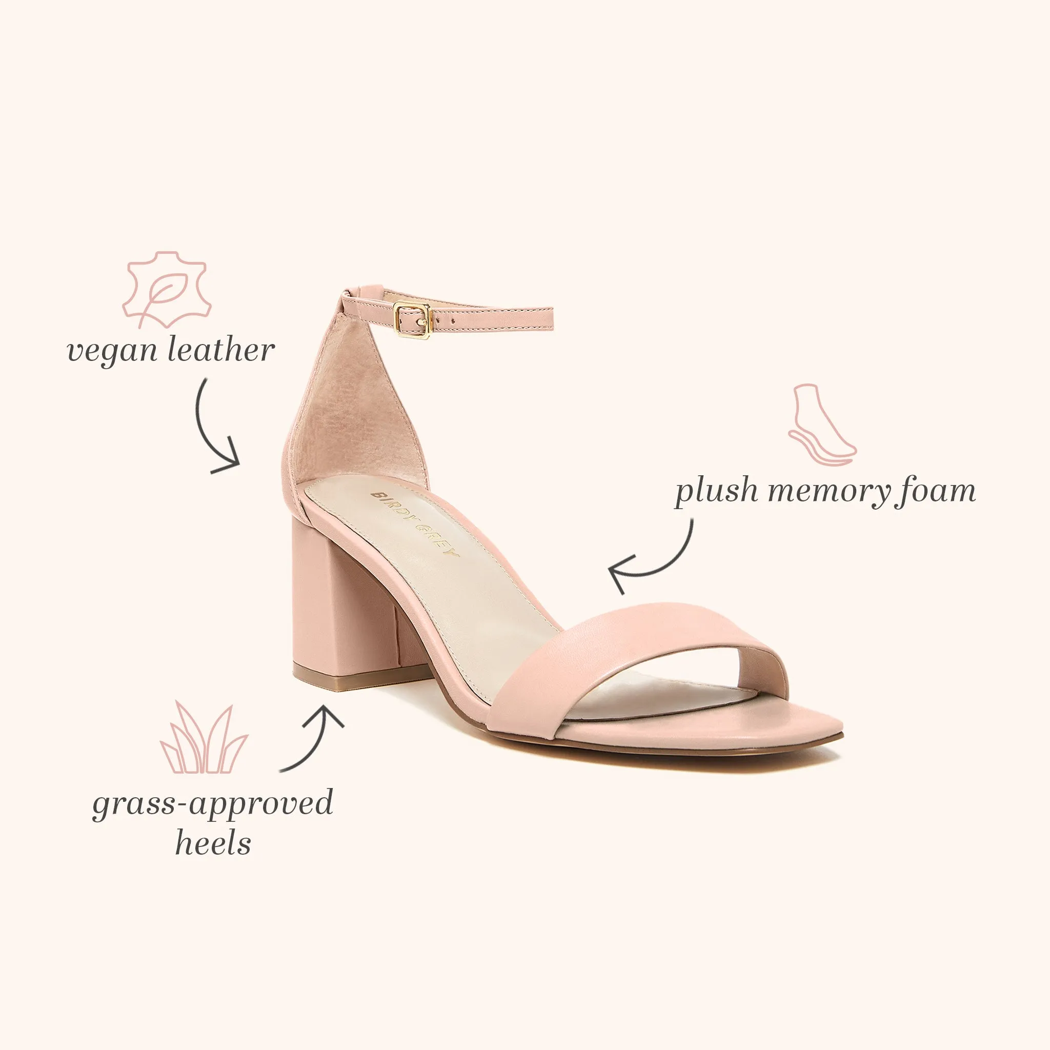 Natalie Chunky Heel - Nude Blush sold by Birdy Grey product image thumbnail 2