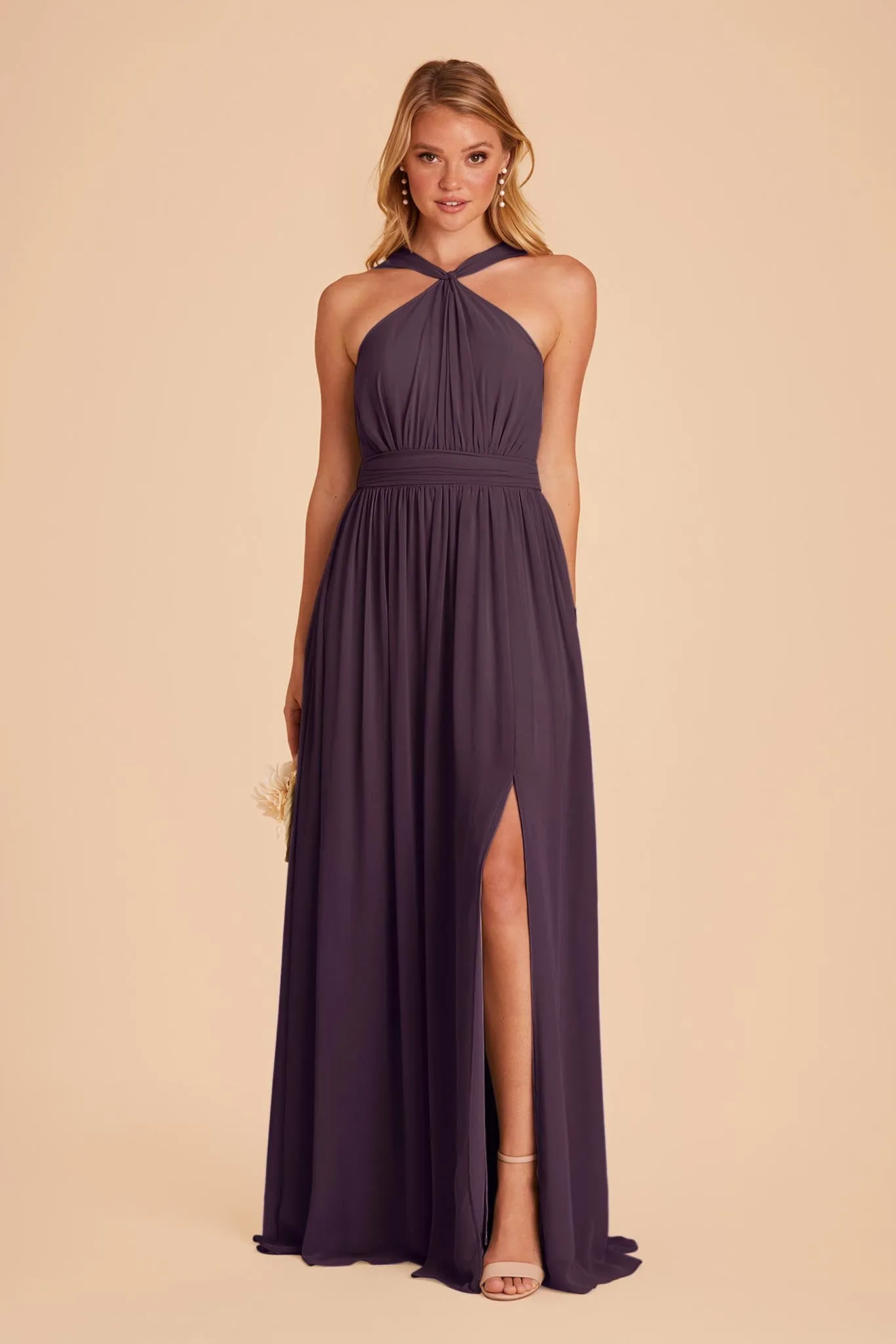 Kiko Chiffon Dress - Plum sold by Birdy Grey