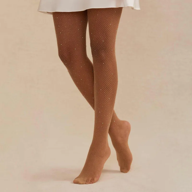 Diamonte Tights - Tan sold by Birdy Grey