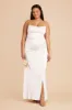 Anne Matte Satin Dress - White sold by Birdy Grey