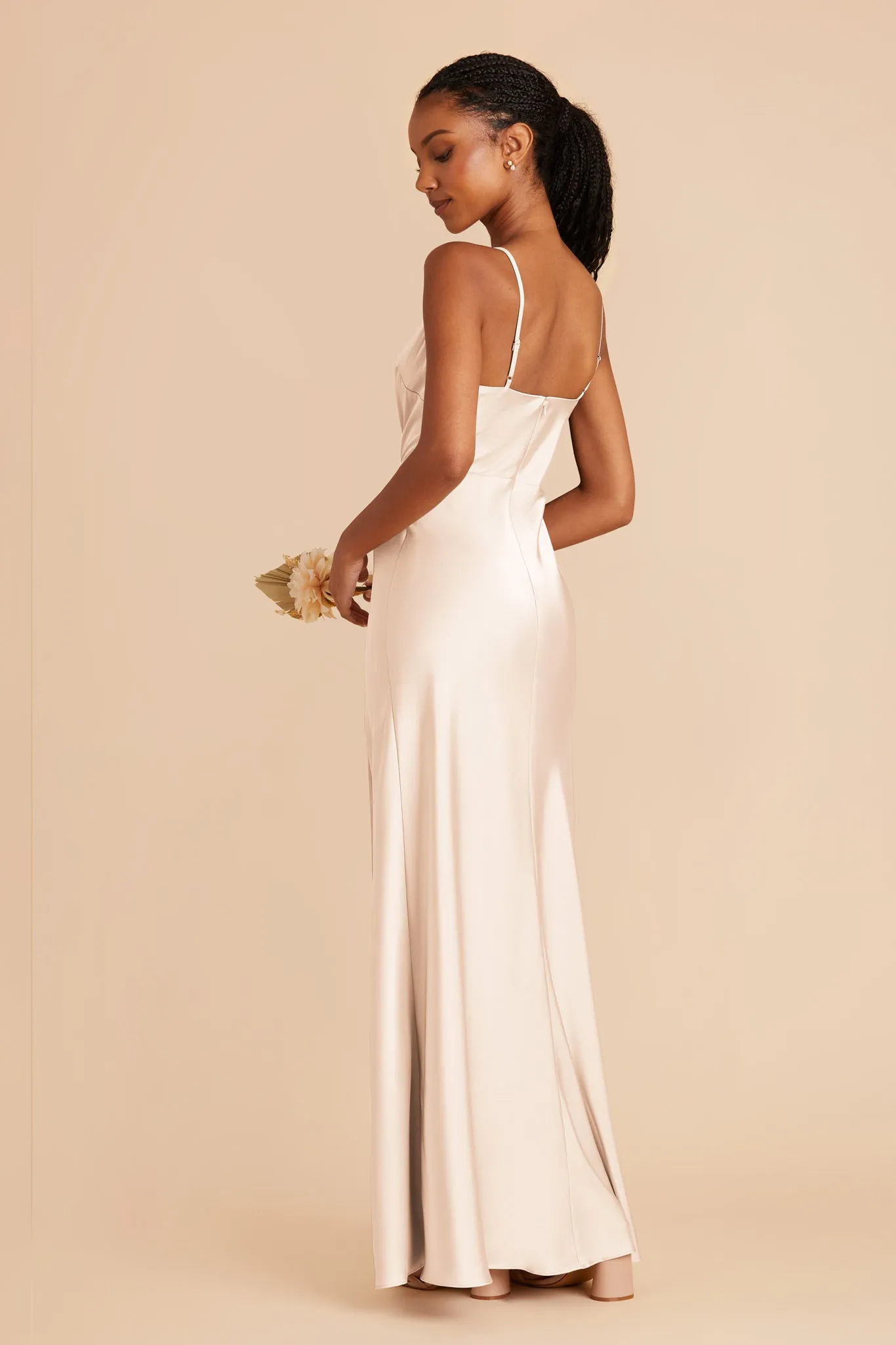 Lisa Long Matte Satin Dress - Champagne sold by Birdy Grey product image thumbnail 4