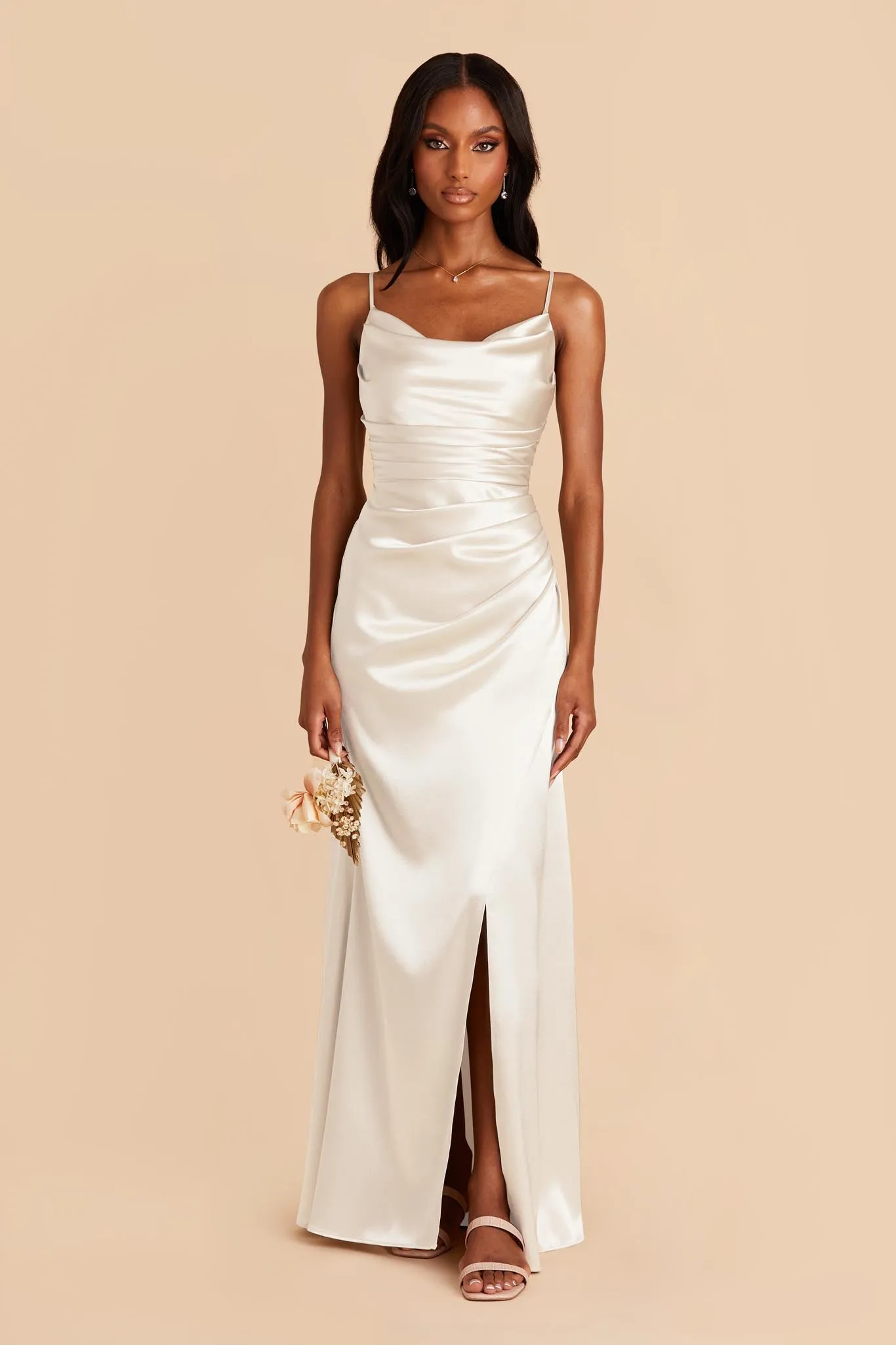 Lydia Shiny Satin Dress - White sold by Birdy Grey product image thumbnail 4