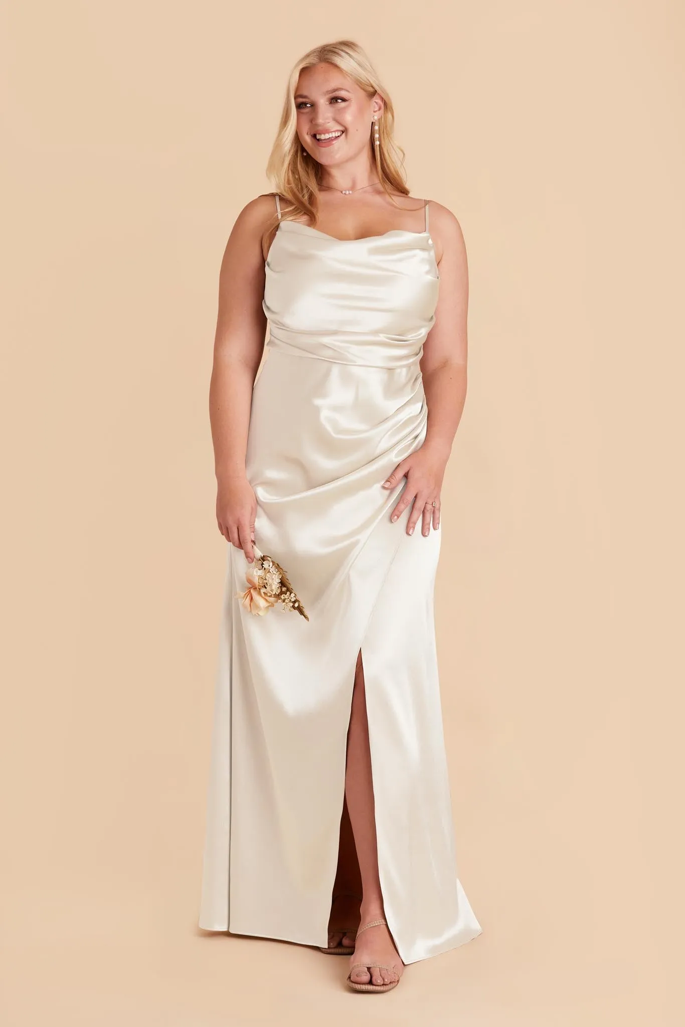Lydia Shiny Satin Dress - White sold by Birdy Grey product image thumbnail 5