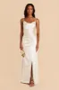 Lydia Shiny Satin Dress - White sold by Birdy Grey