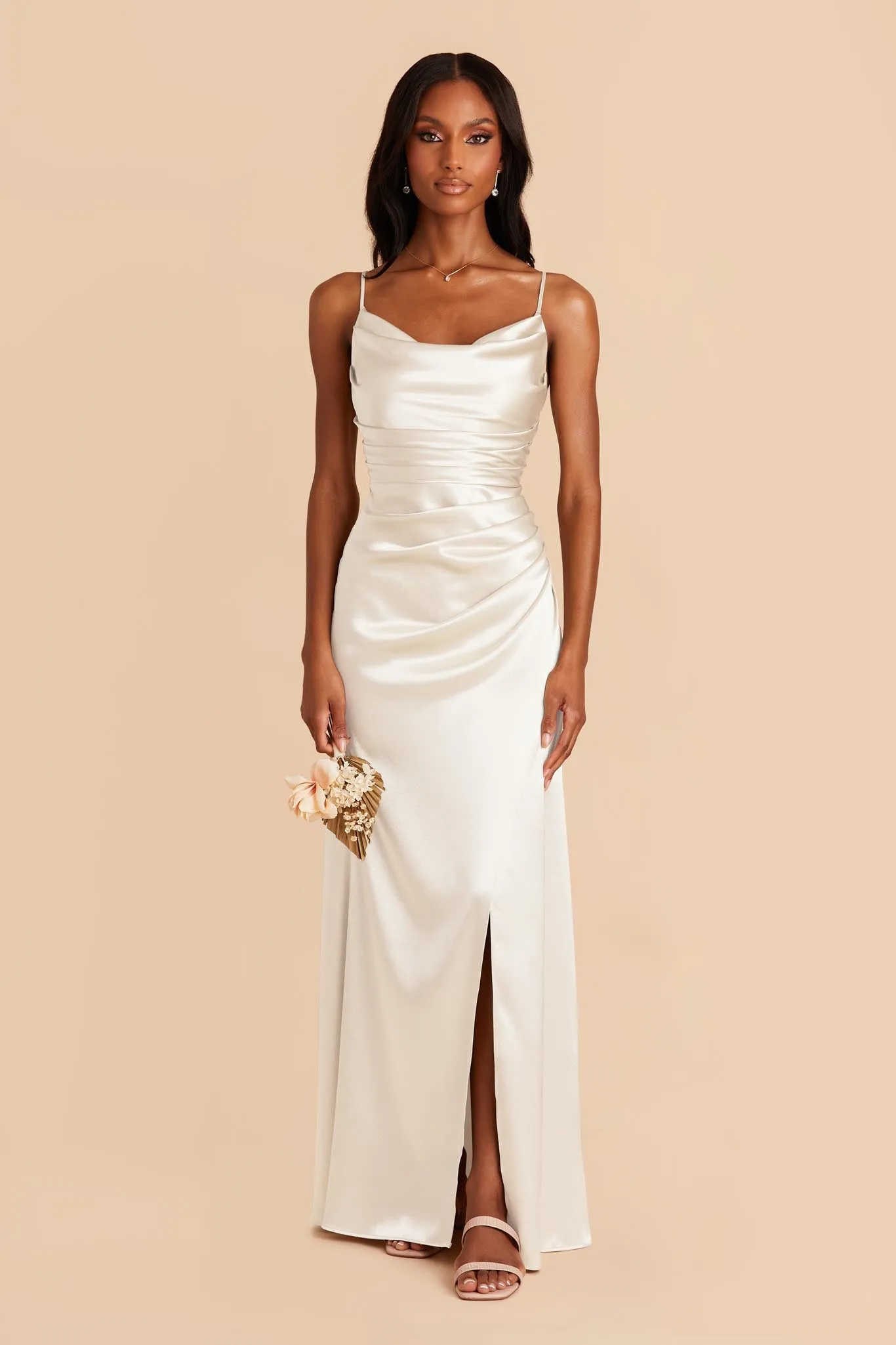 Lydia Shiny Satin Dress - White sold by Birdy Grey product image thumbnail 3