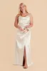 Lydia Shiny Satin Dress - White sold by Birdy Grey