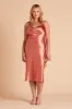 Lisa Shiny Satin Midi Dress - Terracotta sold by Birdy Grey