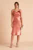 Lisa Shiny Satin Midi Dress - Terracotta sold by Birdy Grey
