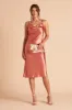 Lisa Shiny Satin Midi Dress - Terracotta sold by Birdy Grey