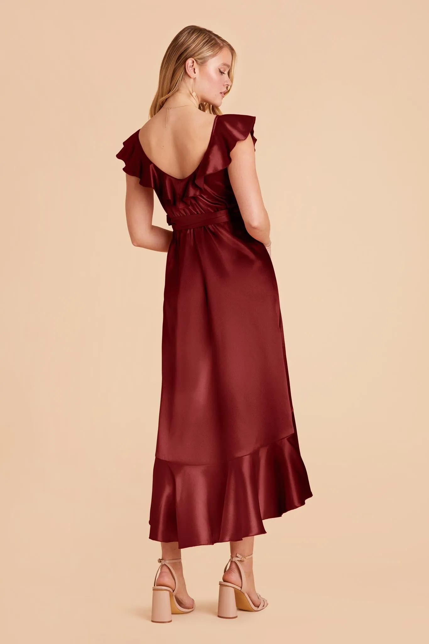 James Shiny Satin Midi Dress - Cabernet sold by Birdy Grey product image thumbnail 5