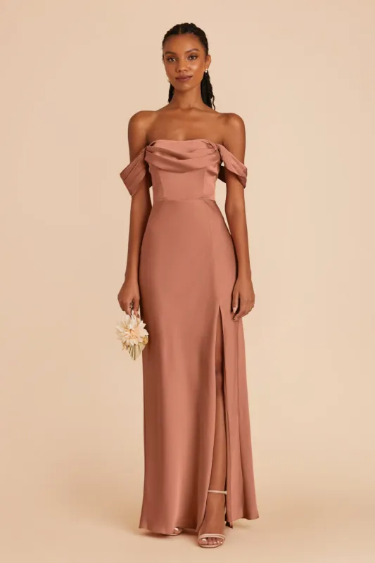 Mia Matte Satin Convertible Dress - Desert Rose sold by Birdy Grey