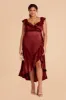 James Shiny Satin Midi Dress - Cabernet sold by Birdy Grey